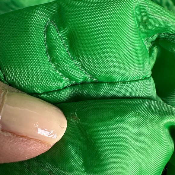 VINTAGE Unbranded Quilted Zip Front Robe Mandarin Collar Pockets, Green | Sz S/M - Picture 15 of 16